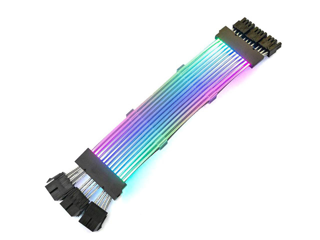 EN-Labs ARGB 3x 8-Pin GPU Power Cable,PCIe 8 Pins 5V/3Pin Addressable RGB Power Extension Cables - ARGB Sync GPU Three 8Pin Internal Power...