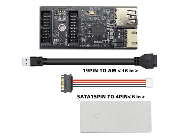 Internal USB 3.0 Hub, Motherboard USB 19/20P to Dual Male Headers Extension Hub Splitter Adapter,Convert MB USB 3.2 Gen1 Male to 2 Ports - 1.3FT...