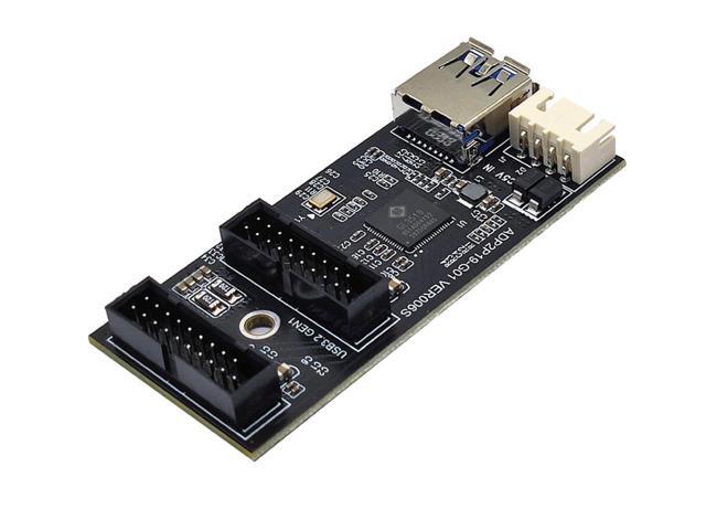 Internal USB 3.0 Hub, Motherboard USB 19/20P to Dual Male Headers Extension Hub Splitter Adapter,Convert MB USB 3.2 Gen1 Male to 2 Ports - 1.3FT...