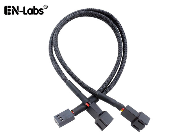 3 Pin Case Fan Splitter Power Cable 1 to 2 Motherboard CPU Cooler 3pin Splitter Adpater - Sleeved Braided Adapter Converter Cord - 10 inches