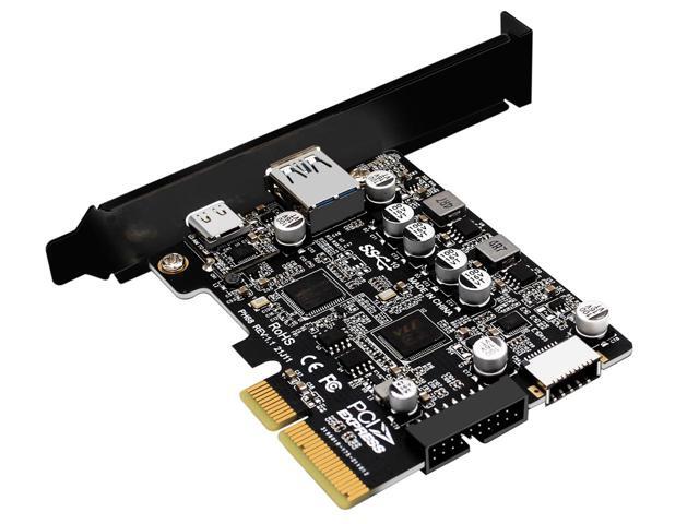 USB C 10Gbps PCIe 3.0 Card,PCI Express x4 to USB 3.2 Type-C and Type-A 10Gb/s with Type-E A Key & USB 3.0 20Pin Motherboard Header Expansion Card...