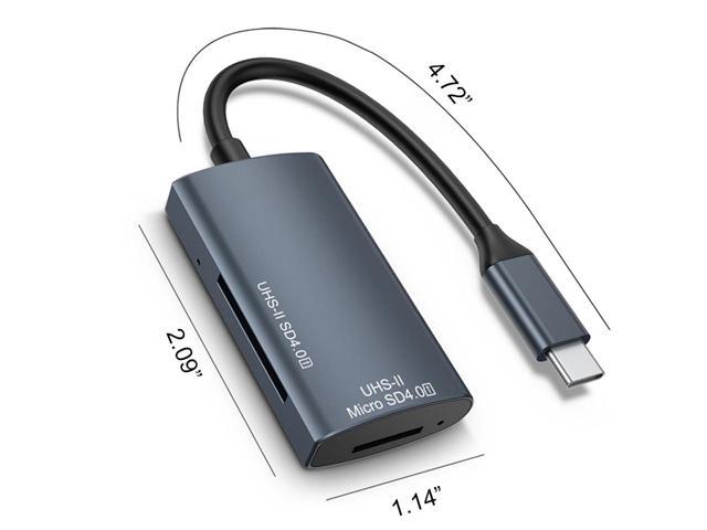 USB-C SD 4.0 UHS-2 Card Reader,2-in-1 UHS2 SD / TF Memory Slot Card Reader, for SDXC, SDHC, SD, MMC, RS-MMC, Micro SDXC, Micro SD, Micro SDHC Card,...