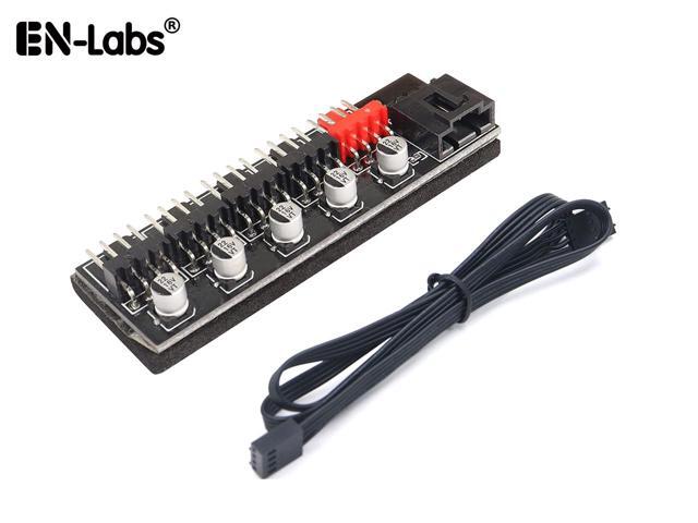 EnLabs PRPWMHUB5 5 Ports PWM 4 Pin Fan Splitter Hub, Motherboard 4-Pin Fan Splitter Cable Adapter for 5 Channel 3Pin /4Pin CPU Cooer, Case Fans -...