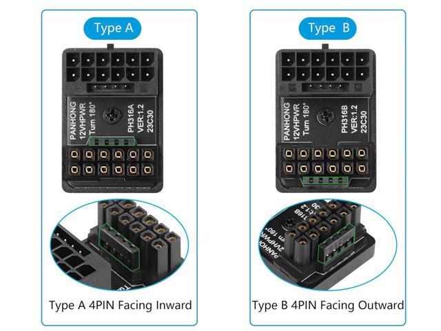 12VHPWR 180 Degree Angled Power Adapter,Aluminum ATX 3.0 16 Pin PCIe 5.0 GPU 600W Power Connector Power Connector Male to Female for 12+4pin RTX...