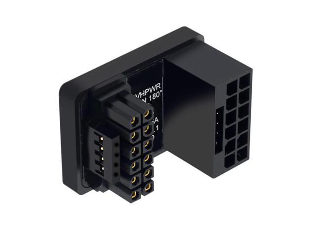 12VHPWR 180 Degree Angled Power Adapter,Aluminum ATX 3.0 16 Pin PCIe 5.0 GPU 600W Power Connector Power Connector Male to Female for 12+4pin RTX...