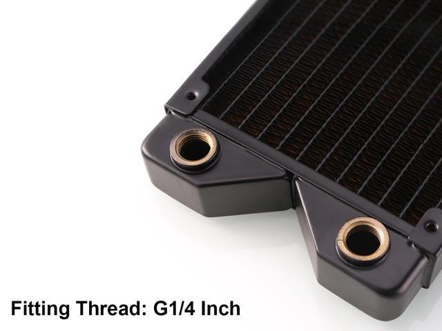 120mm Water Cooling Radiator, 12 Tubes Copper Water Cooler for Computer CPU Heat Sink - Liquid Heat Exchanger Dual G1/4 Thread, 1.06 inch...