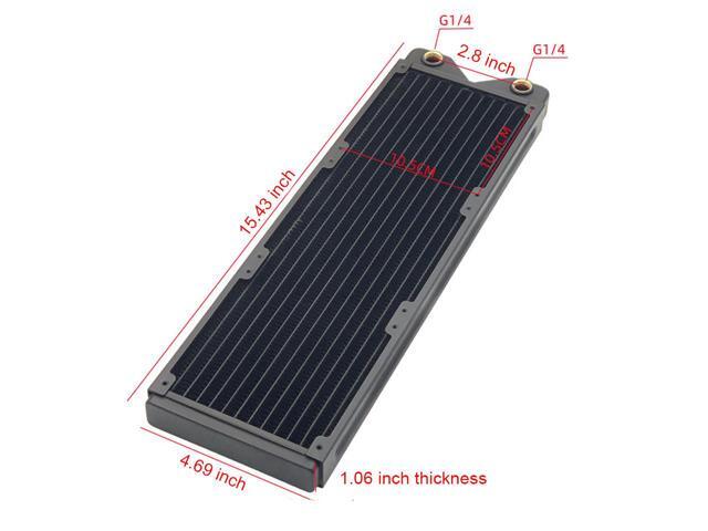 360mm Water Cooling Radiator, 12 Tubes Copper Water Cooler for Computer CPU Heat Sink - Liquid Heat Exchanger Dual G1/4 Thread, 1.06 inch...
