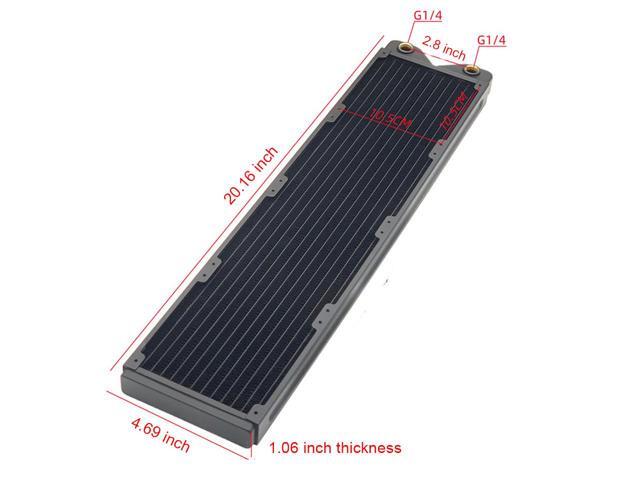 480mm Water Cooling Radiator, 12 Tubes Copper Water Cooler for Computer CPU Heat Sink - Liquid Heat Exchanger Dual G1/4 Thread, 1.06 inch...