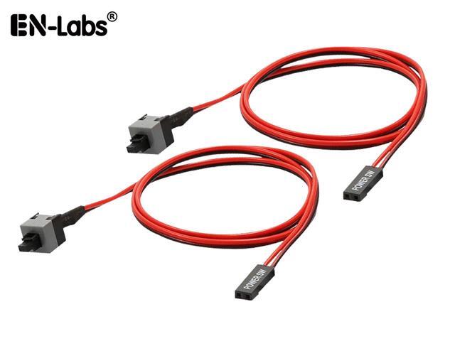 Enlabs PWSW50CM 2 Pin SW PC Power Switch Cable, ATX Computer on/off Push Button Switch Wire for Case Connects to motherboard - 20', 2 Pack