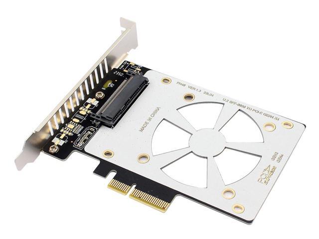 U.2 to PCIe 4.0/3.0 X4 Adapter for 2.5' U.2 Nvme SSD, SFF-8639 PCIe Card,PCI Express 3.0 4X to SFF8639 Full Speed Expansion Card with Full-Profile...