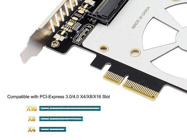 U.2 to PCIe 4.0/3.0 X4 Adapter for 2.5' U.2 Nvme SSD, SFF-8639 PCIe Card,PCI Express 3.0 4X to SFF8639 Full Speed Expansion Card with Full-Profile...