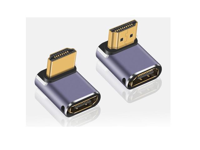 8K HDTV 90 Degree Adapter (2 Pack), Up & Down Angle HDMI-compatible Connector, UHD 48Gbps Male to Female Extender Support 8K@60Hz 4K@120Hz for...