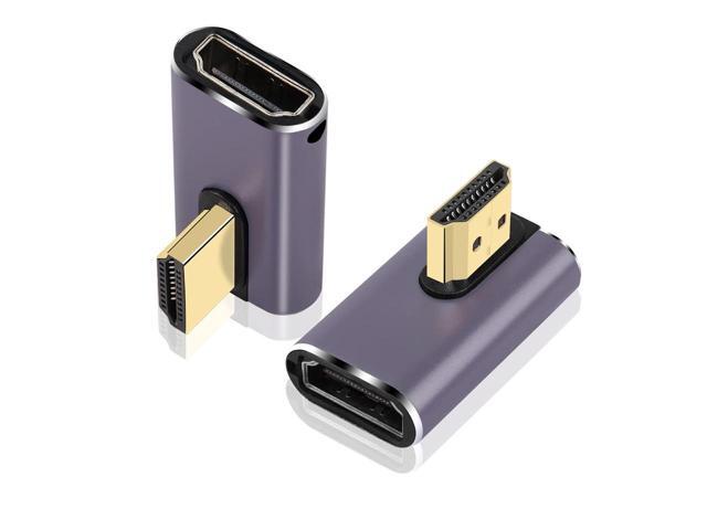 8K HDTV 90 Degree Adapter (2 Pack), Left & Right Angle HDMI-compatible Connector, UHD 48Gbps Male to Female Extender Support 8K@60Hz 4K@120Hz for...