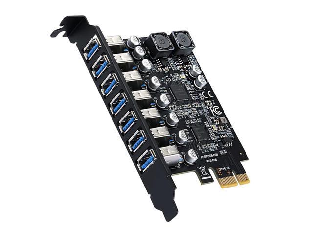 PCIe to 7 Ports USB 3.0USB Expansion Card, PCI-e x1 to 5Gbps USB Hub Controller Adapter for Windows 11/10/8/7/XP/Vista,with Full-Profile PCI Slot...