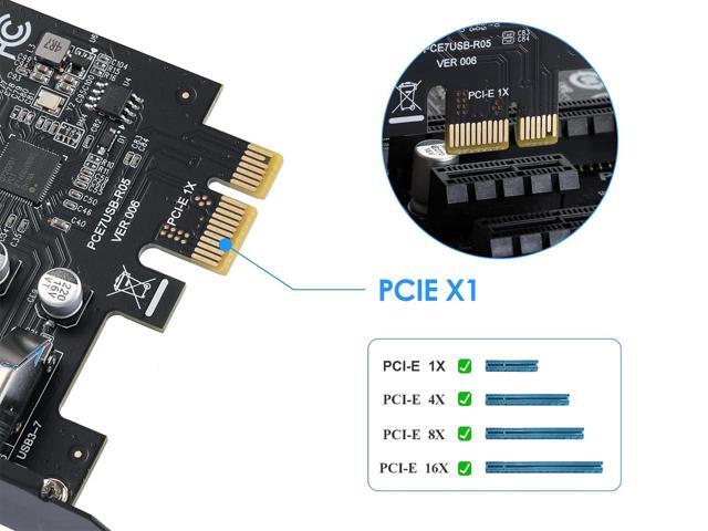 PCIe to 7 Ports USB 3.0USB Expansion Card, PCI-e x1 to 5Gbps USB Hub Controller Adapter for Windows 11/10/8/7/XP/Vista,with Full-Profile PCI Slot...