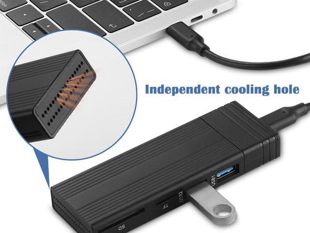 M.2 NVMe/NGFF SSD Enclosure Tool-Free, USB 3.2 Gen 2 10Gbps M Key(B+M Key) SSD HDD to Type-C Adapter, with 2 Port USB 2.0 Hub and SD/TF Card Read,...