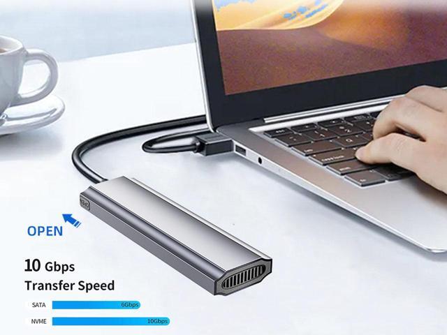 M.2 NVME / NGFF SSD Enclosure Adapter, USB 3.2 Gen 2 (10 Gbps) to PCI-E NVME & NGFF M-Key/(B+M) Key Solid State Drive External Enclosure Support...