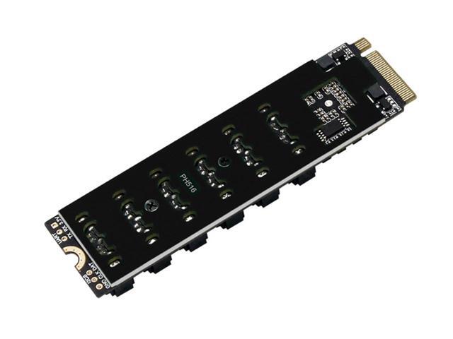 NVME M.2 to SATA Expansion Card, 2280 M-Key M.2 to 6 Ports SATA 3.0 6Gbps SSD Adapter Hard Drive Converter,ASM1166 Chipset with Indicator, Support...