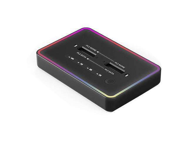 EN-Labs M.2NVMe & NGFF Duplicator Cloner Docking Station Dual-Bay 20Gbps USB C to PCIe M Key / SATA-based B+M Key NGFF SSD Dock Enclosure,Supports...