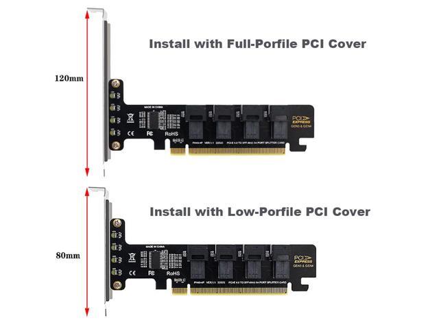 Quad U.2 NVME SSD to PCIe 4.0/3.0 x16 Expansion Card,4-Drive U.2 SSD 32Gbps Card with LED Indicator,PCIe x16 to SFF-8643 for SFF-8639 U.2 HDD with...