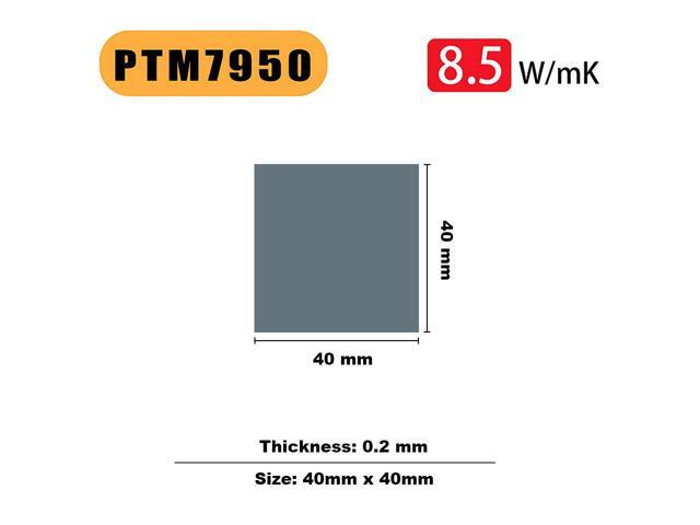 PTM7950 40x40x0.2mm Phase Change Material Thermal Pad, 8.5W/mK High Conductivity Silicone Grease Thermal Paste for PS5 Steam Deck CPU GPU SSD M.2...