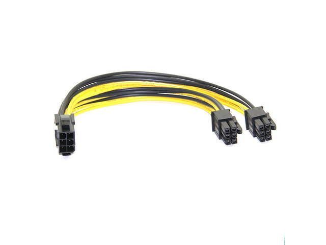 8 inches PC Power Supply PCI e Molex 6pin to 2 PCIe 6 pin PCI express Splitter Extension Ribbon Cable,6-pin Graphics Card Mining