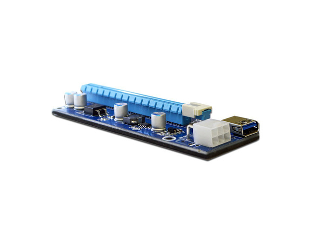 4 Solid Capacitors VER 006C PCIe 1x to 16x PCI Express Extender Powered Riser Card,Ethereum Mining ETH GPU Riser Adapter Power by PCIe 6pin w/ 60cm...