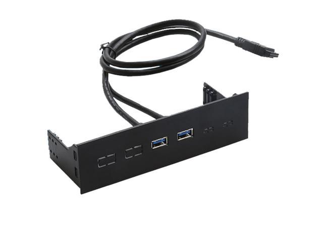 PC computer 5.25 inch 2 Ports USB 3.0 front panel USB Port Hub Splitter,60CM Dual USB 3.0 Type A Female to 20pin Cable -Black Plastic