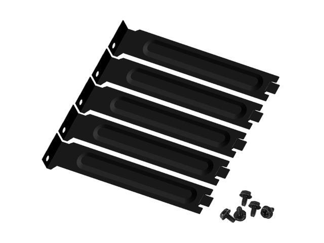 5pcs/lot Black Hard Steel PC Anti Dust Bracket Ruffled PCI Slot Cover w/Screws, Full Profile Expansion Dust Filter Blanking Plate for PCI