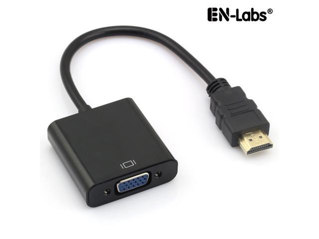 Enlabs ADHD2VGABK 8 inch HDMI-compatible to VGA Adapter Converter for Computer, Desktop, Laptop, PC, Monitor, Projector, HDTV, Chromebook.