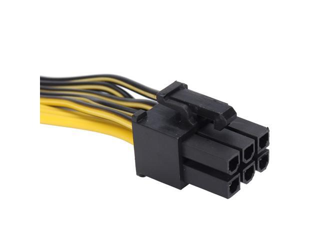 EnLabs PCIE6P28PSPL6020 PCIe 6pin to 8pin(6+2) Male to Male PCI-E Power Splitter Cable (60CM+20CM) for GPU Power Supply Breakout Board Adapter for...