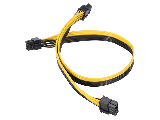 EnLabs PCIE6P28PSPL6020 PCIe 6pin to 8pin(6+2) Male to Male PCI-E Power Splitter Cable (60CM+20CM) for GPU Power Supply Breakout Board Adapter for...