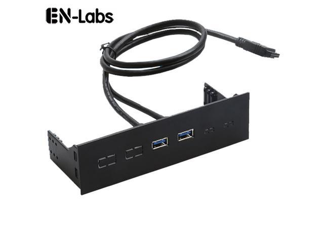 EnLabs FP525U32PL PC Case 5.25 inch front panel 2 Ports USB 3.0 USB Hub,60CM 2 x USB 3.0 Type A Female to Motherboard 20pin Splitter Cables -Black...