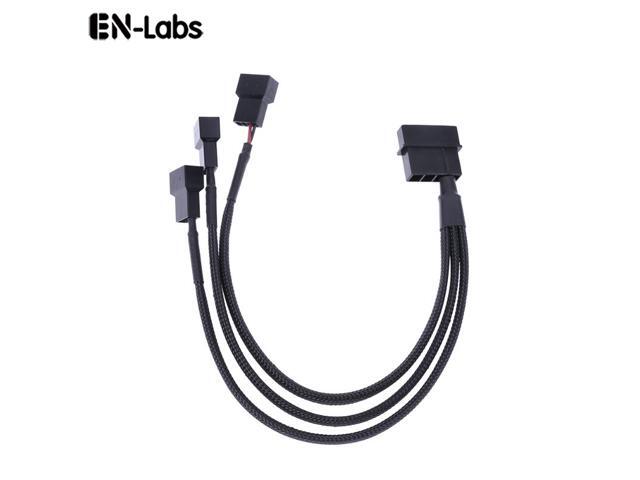 EnLabs LP423TX425CM Case Fan Power Splitter Cable 1X3, Molex IDE to 3 Ports 3pin / 4 Pin PWM CPU Cooler Fanout Power Adapter Converter - 12V DC...