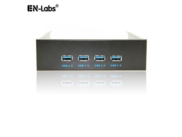 EnLabs FP525U34M PC Case 5.25 inch front panel 4 Ports USB 3.0 USB Hub w/ Molex 4pin Power Connecor(USB 3.0 20pin Connector & 2.6ft Adapter Cable)