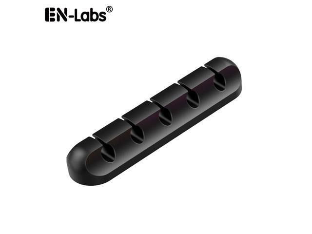 Enlabs CLIP5PBK 5 Slots Cable Clips & Cord Management System with 3M Back-Adhesive, Desktop Cable Organizer & Computer, Electrical, Charging or...