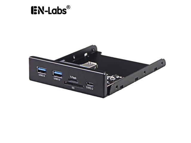 Enlabs U3CR35U32UCM USB 3.0 SD/Micro SD/TF 3.5' Internal Card Reader w/ USB 3.1 Gen 1 Type C + 2 x USB 3.0 Port Hub Front Panel