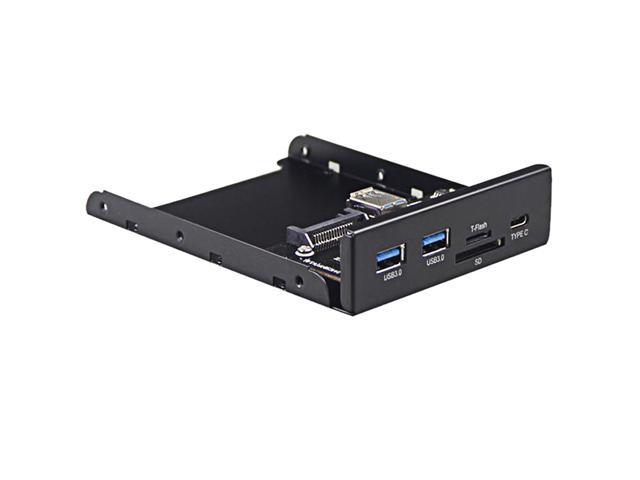 USB 3.0 SD/Micro SD/TF 3.5' Internal Card Reader w/ USB 3.1 Gen 1 Type C + 2 x USB 3.0 Port Hub Front Panel