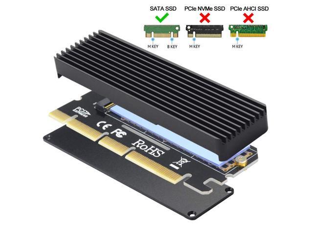 EnLabs PCIEX16TONVMEPR PCI Express 3.0 x16 x8 x4 to PCIe-Based M Key M.2 NVMe and AHCI SSD Adapter Card with Heat Sink and Thermal Pad Compatible...