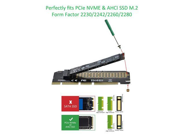 EnLabs PCIEX16TONVMEPR PCI Express 3.0 x16 x8 x4 to PCIe-Based M Key M.2 NVMe and AHCI SSD Adapter Card with Heat Sink and Thermal Pad Compatible...