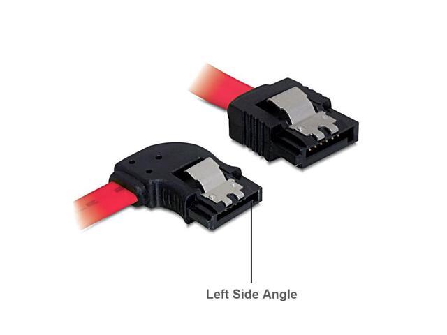 1.64FT SATA3 SATA III 6Gb/s Serial ATA DATA cable w/ latch Locking (Left Side 90 Degree to 180 Degree) - Red