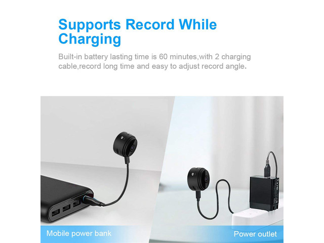 Mini Spy Camera WiFi Hidden Camera AOBO Wireless HD 1080P Indoor Home Small Spy Cam Security Cameras/Nanny Cam Built-in Battery with Motion...