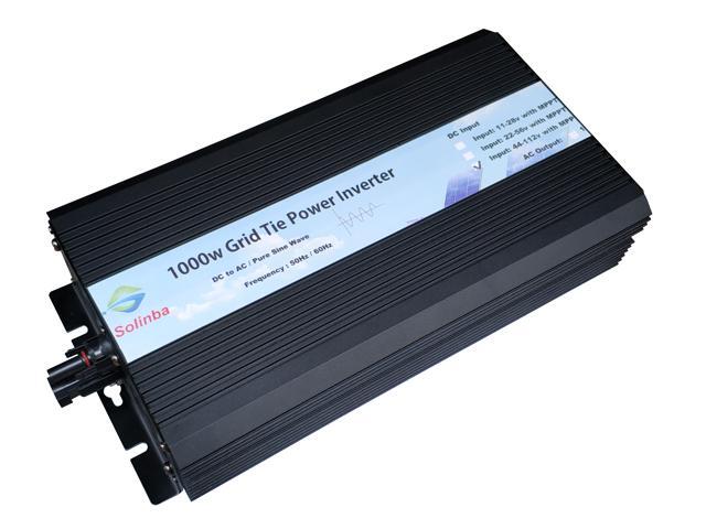 Solinba 1000w on grid tie pure sine wave power inverter DC46-114v to AC 90-130v, 46-65Hz, USA plug, black color