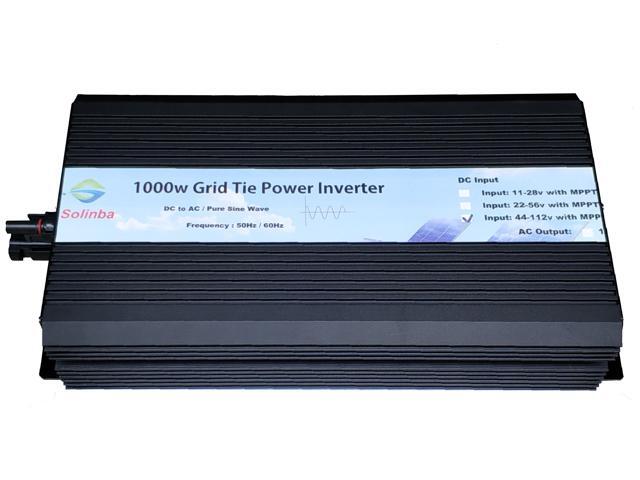 Solinba 1000w on grid tie pure sine wave power inverter DC46-114v to AC 90-130v, 46-65Hz, USA plug, black color