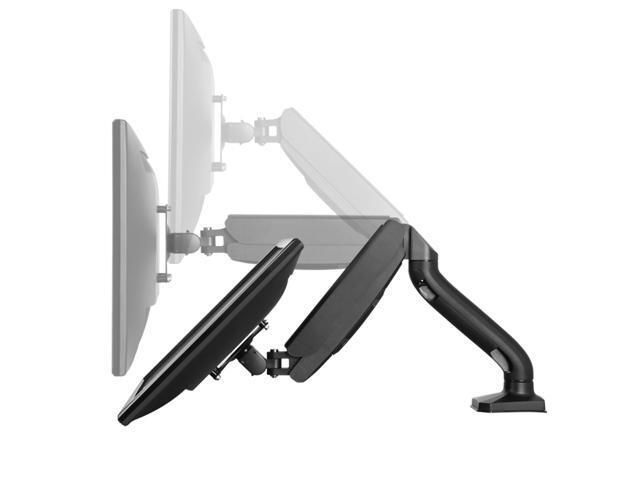 Single Computer Monitor Arm with 2 USB Ports adjustable height universal mount lcd holder sit stand-up standing desk accessory organizer one screen...