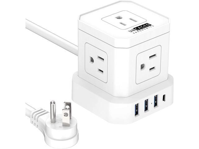Cube Power Strips with Surge Protection, 10ft Extension Cord with Multiple Outlets, 5 AC Plugs + 3 USB + 1 USB-C Fast Charging Power Strip with USB...