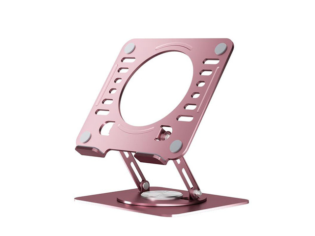Adjustable Swivel Laptop Stand for Desk - 360Â° Rotating Steel Laptop Riser with Height & Tilt, Fits up to 16 Inches