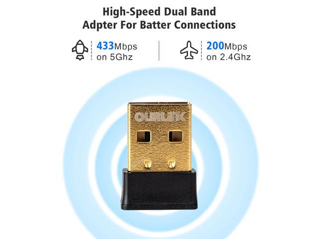 600Mbps USB WiFi Adapter, Mini Nano USB Wireless Adapter Daul Band 2.4GHz/5GHz 433Mbps 802.11 ac/a/b/g/n Wireless Adapter for Desktop/Laptop/PC,...