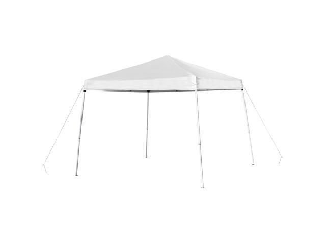 8'x8' White Outdoor Pop Up Event Slanted Leg Canopy Tent with Carry Bag