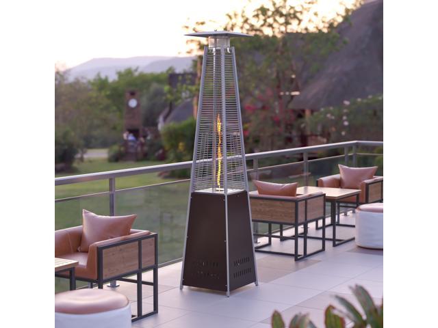 Photos - Patio Heater Flash Furniture Patio Outdoor Heating-Bronze Stainless Steel Pyramid 42, 000 BTU Propane H 